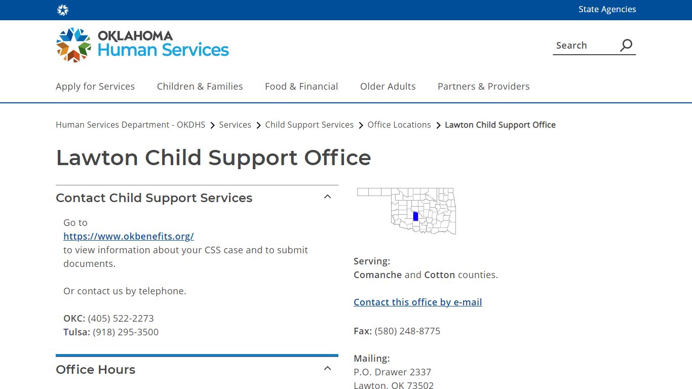 Lawton Child Support Office - Oklahoma