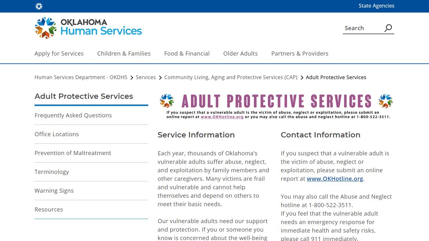 Adult Protective Services - Oklahoma